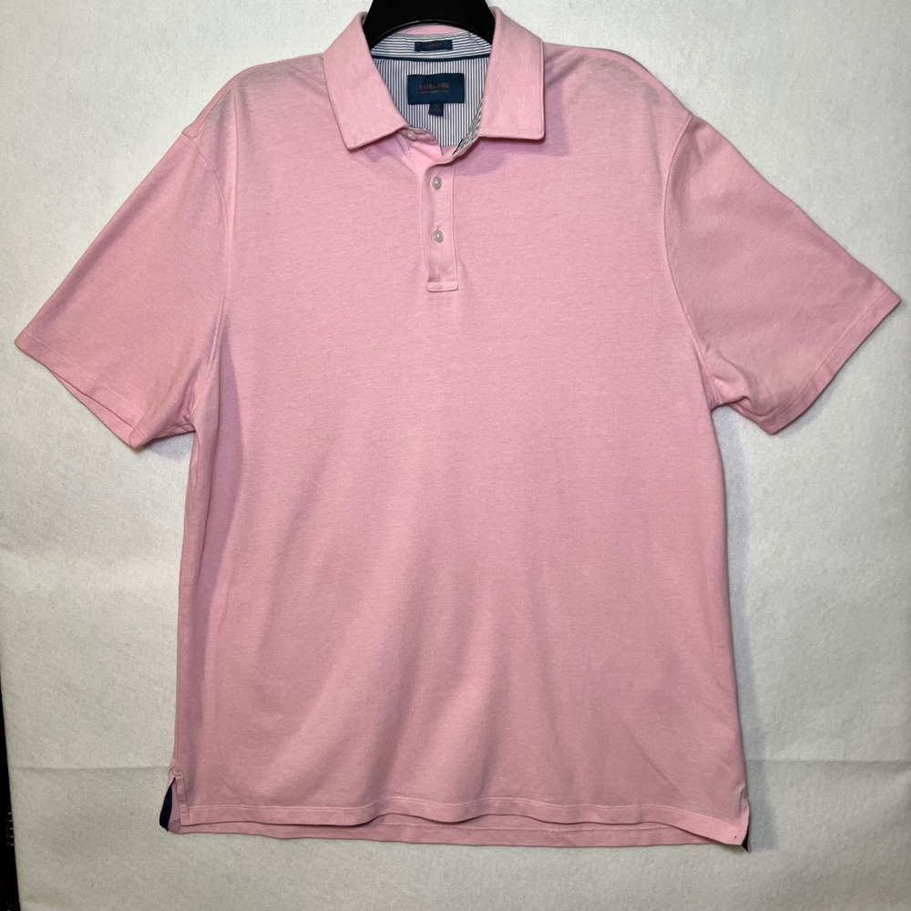 Fairlane‎ Men's Pink Performance Pique Golf Preppy Resort Polo Shirt Reg. Fit XL